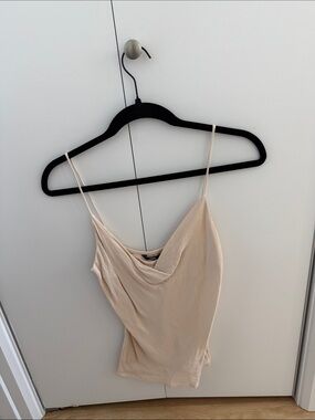 Zara Cream Cowl Neck Spaghetti Strap Camisole